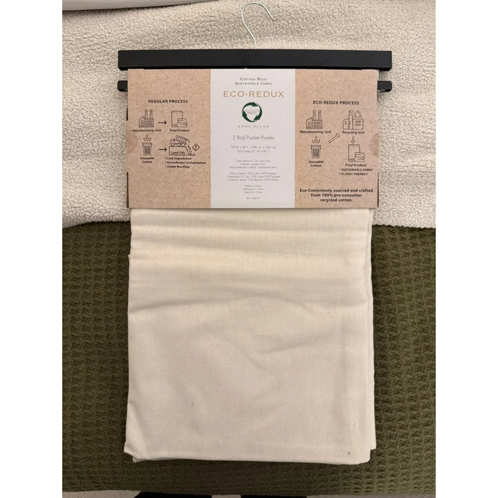 ECO-REDUX Beige Home Decor Curtains & Drapes One Size
